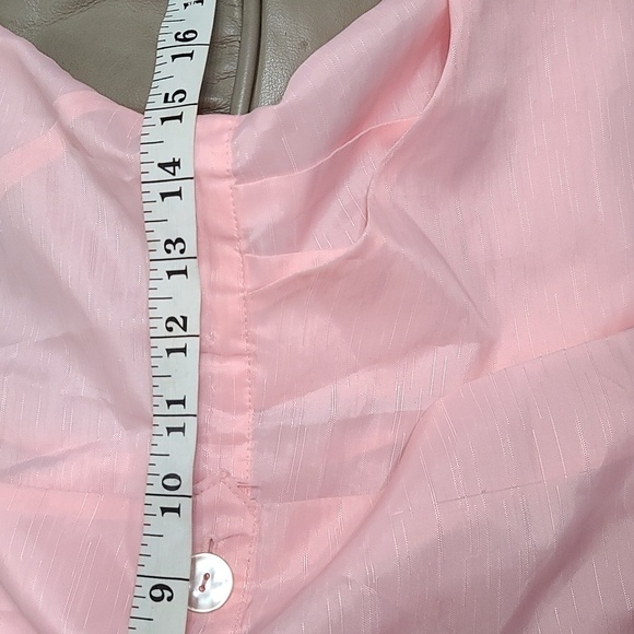 VTG Brooks of Dallas Womens Uniform Lounge Jacket Pink Embroidered Pockets Sz L? - Picture 12 of 12